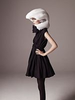 Woman with Hövding airbag deployed