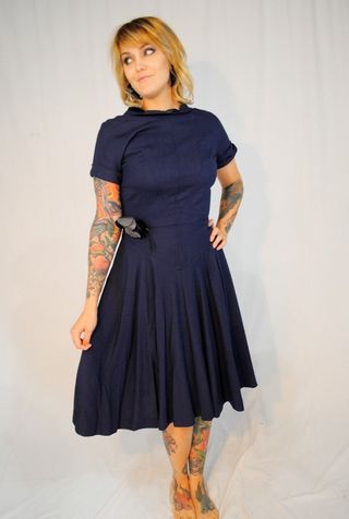 Tattoos woman in '50s vintage dress Etsy DecadesBaltimore