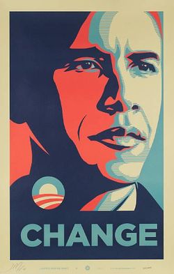Shepard Fairey Obama Change poster Bonhams auction
