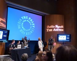 Debbie Reynolds Joseph Maddalena introduce Hollywood memorabilia auction Paley Center Beverly Hills June 2011