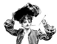 Gibson Girl hat pin detail