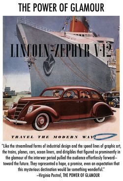 Lincoln-Zephyr Travel the Modern Way streamlining future glamour